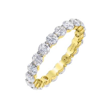 Обручальное кольцо с бриллиантами, жёлтое золото