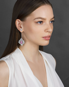 Серьги с морганитами и бриллиантами, белое золото