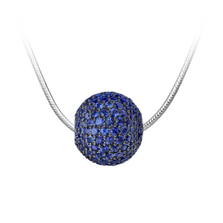 Подвес с сапфирами, белое золото