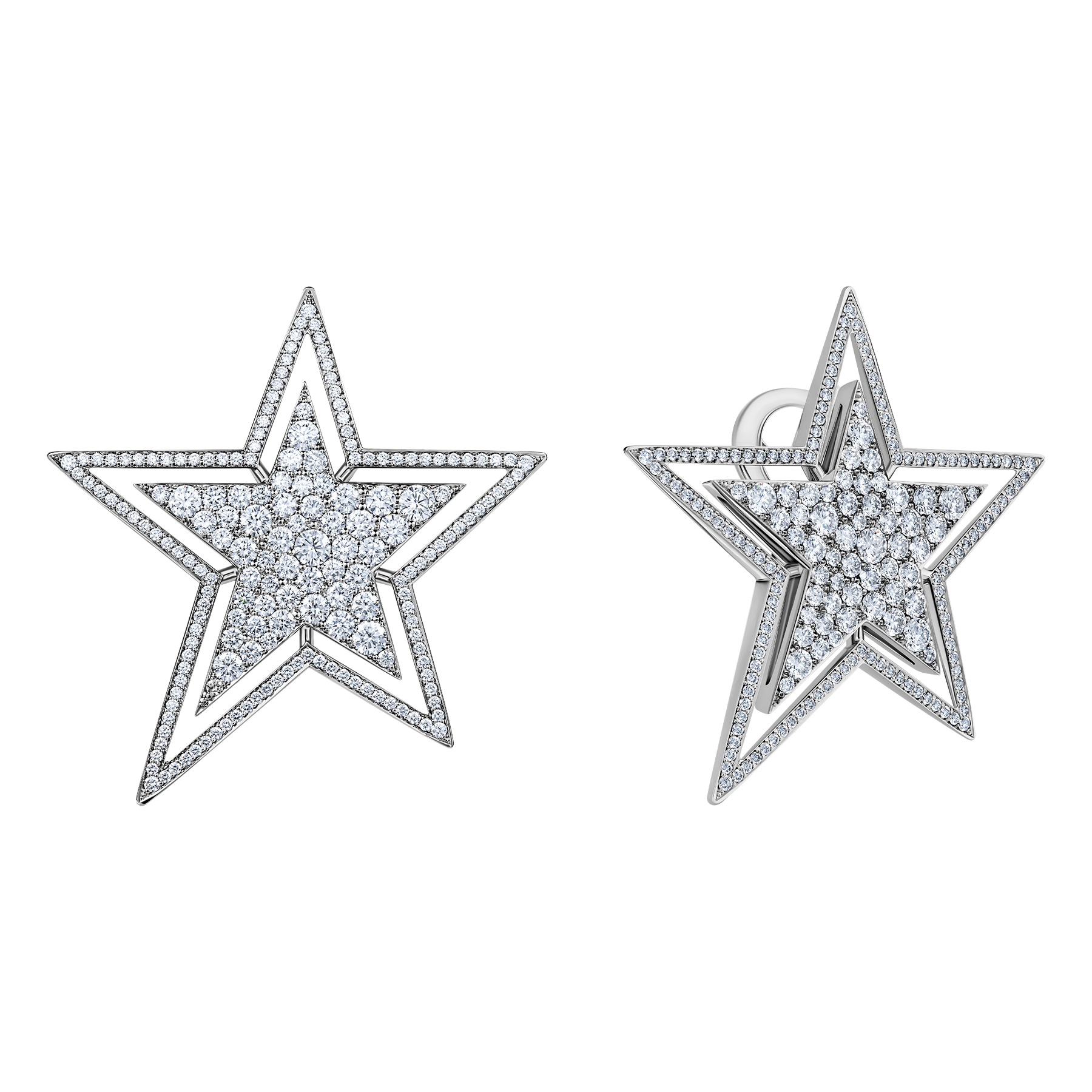 Серьги с бриллиантами, белое золото