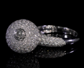 Кольцо с бриллиантами, белое золото