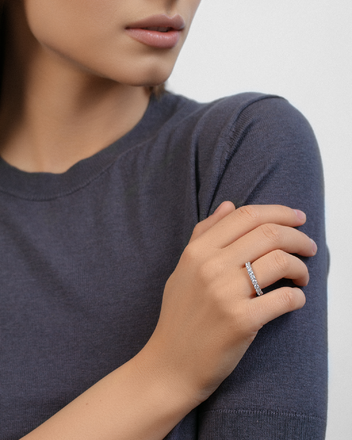 Кольцо с бриллиантами, белое золото 2