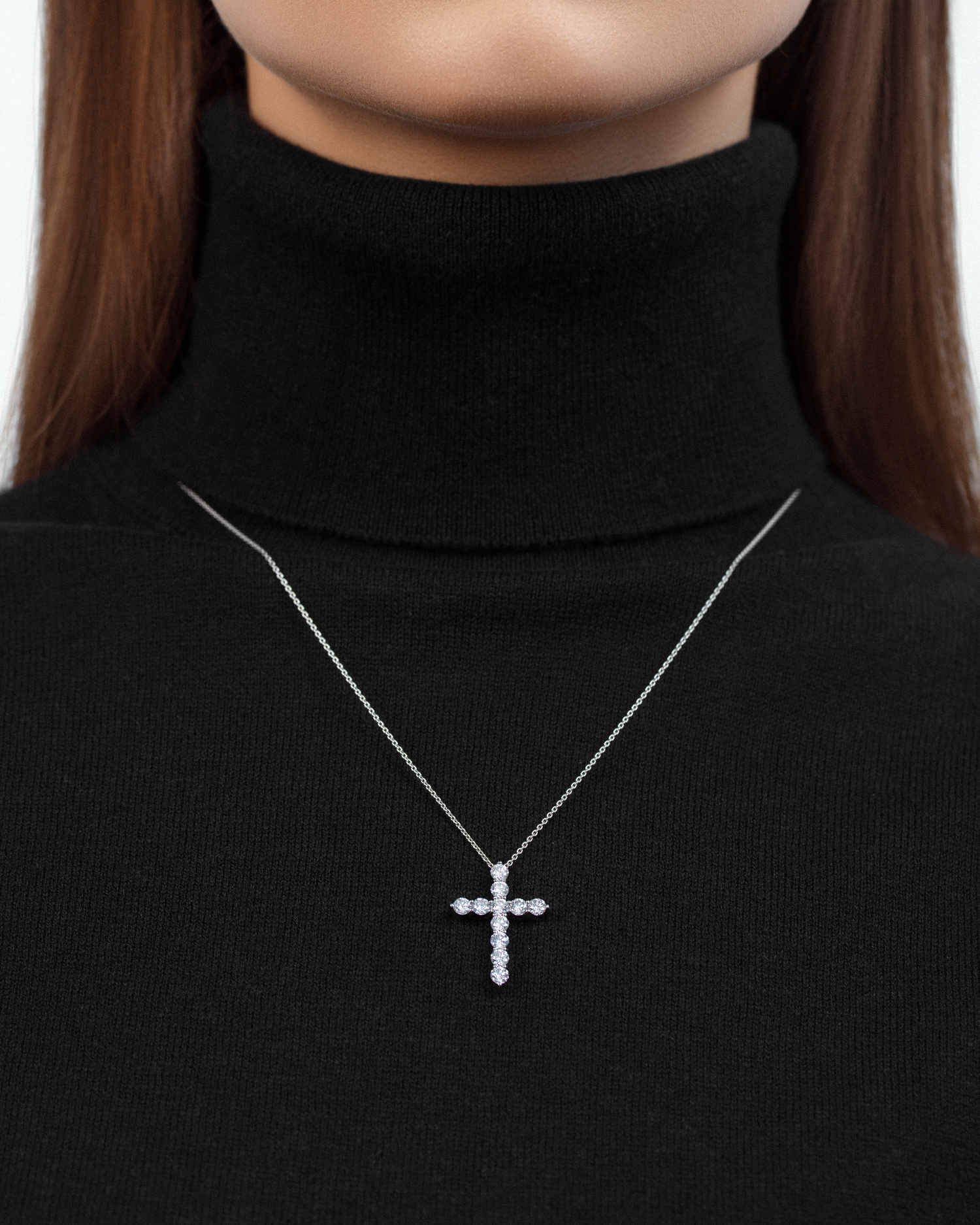 Колье с бриллиантами, белое золото