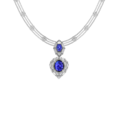 Сет с танзанитами и бриллиантами, белое золото, н.керамика