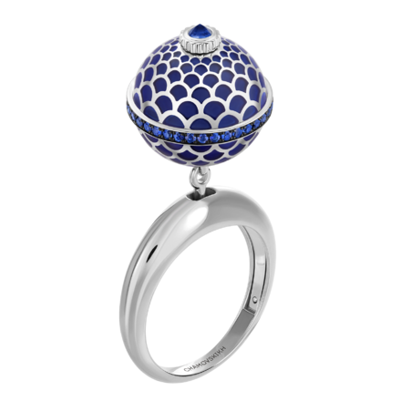 Кольцо с сапфирами, белое золото, н.керамика