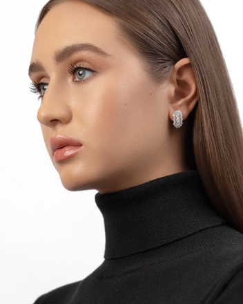 Серьги с бриллиантами, белое золото 2