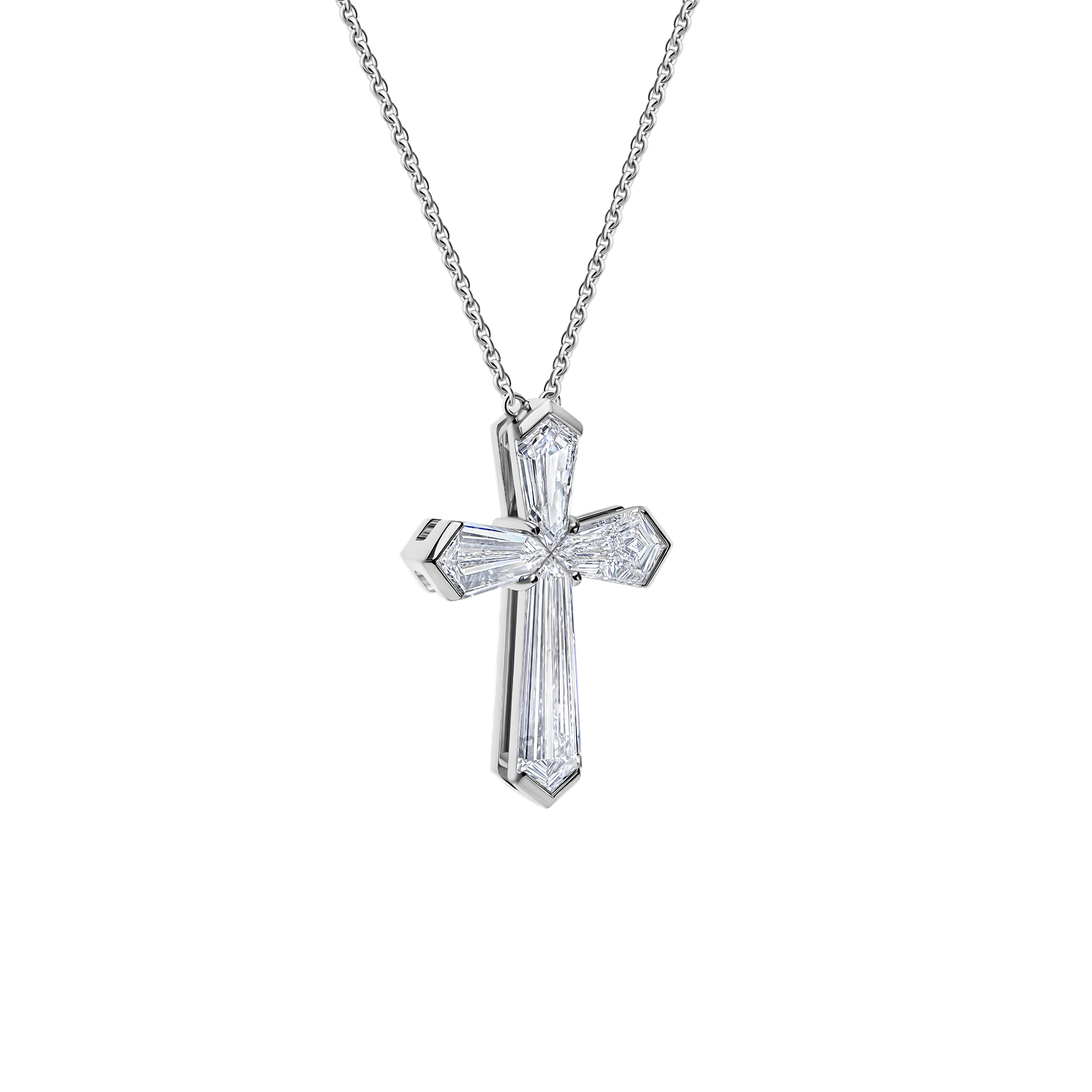 Колье с бриллиантами, белое золото