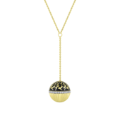 Колье с бриллиантами, желтое золото, нанокерамика