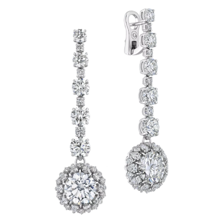 Серьги с бриллиантами, белое золото