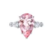 Кольцо с морганитом и бриллиантами, белое золото