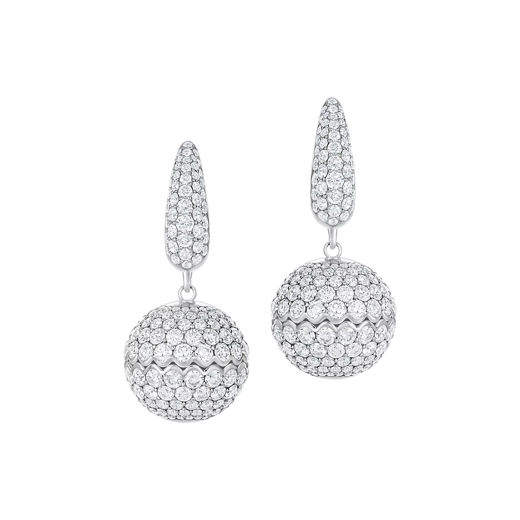 Серьги с бриллиантами, белое золото