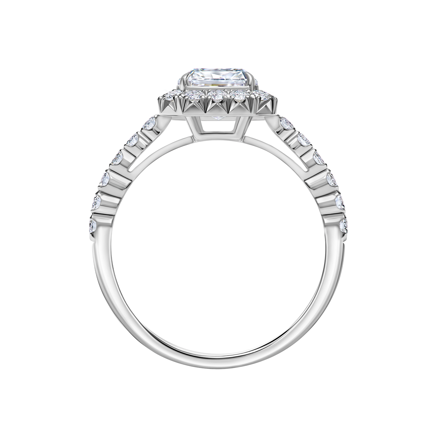 Кольцо с бриллиантами, белое золото