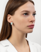 Серьги с опалами и бриллиантами, белое золото