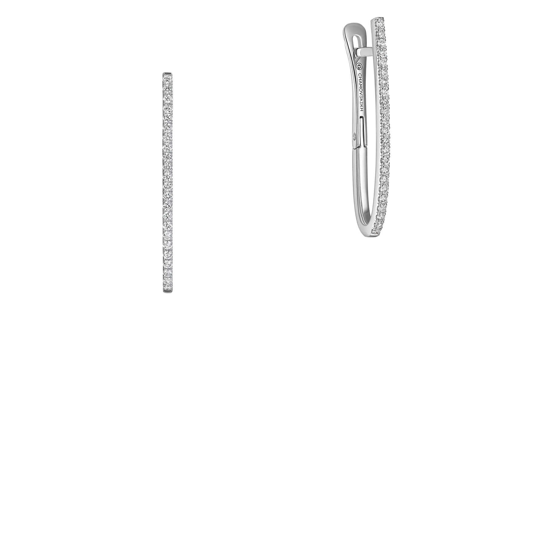 Серьги с сапфирами и бриллиантами, белое золото