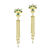 Серьги с изумрудами и бриллиантами, желтое золото, н.керамика