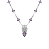 Колье с розовыми сапфирами и бриллиантами, белое золото
