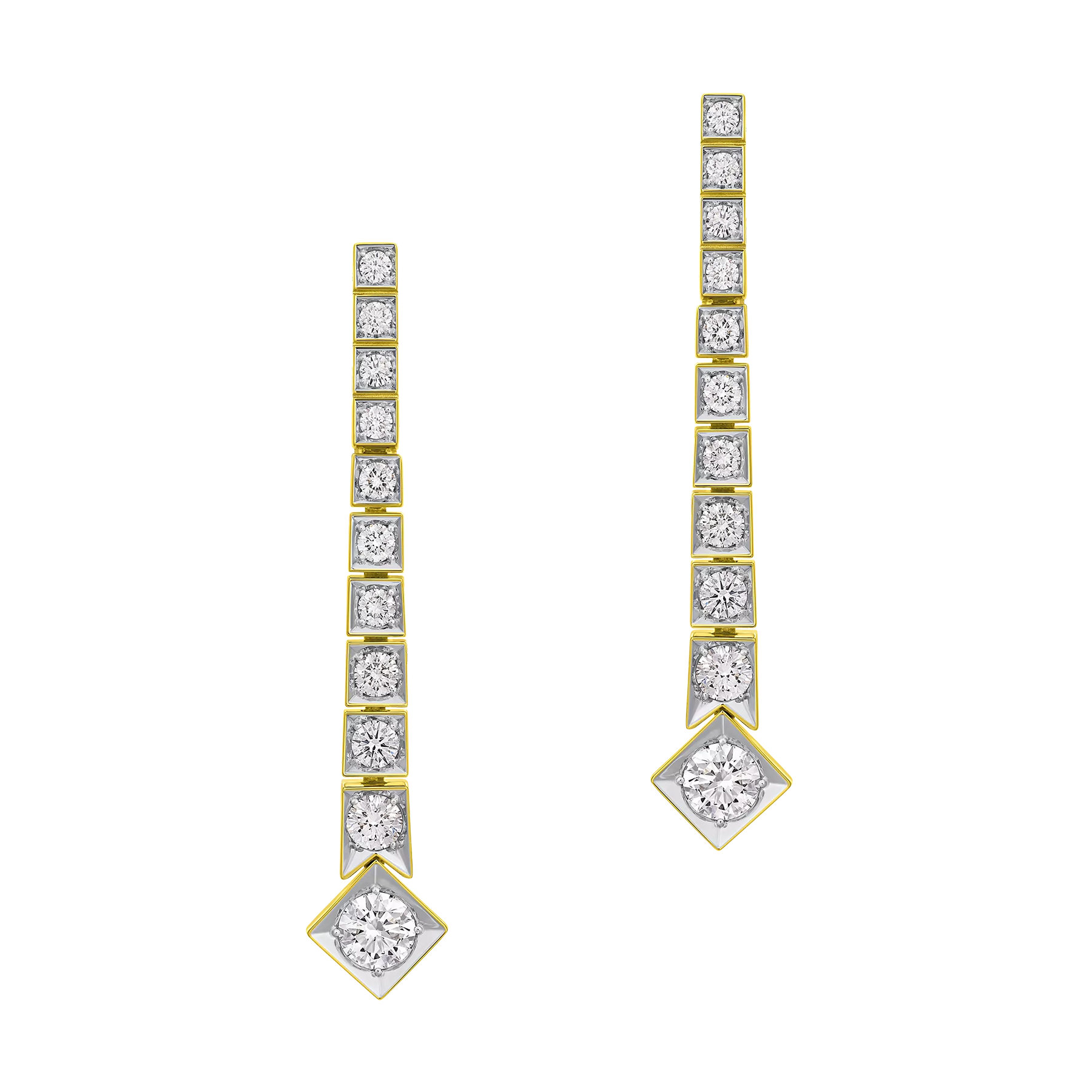 Серьги с бриллиантами, жёлтое золото