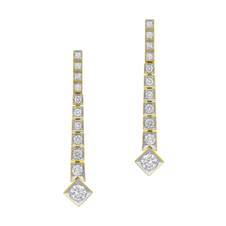 Серьги с бриллиантами, жёлтое золото 2