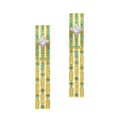 Серьги с бриллиантами и изумрудами, жёлтое золото