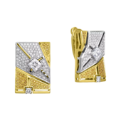 Серьги с бриллиантами, жёлтое и белое золото