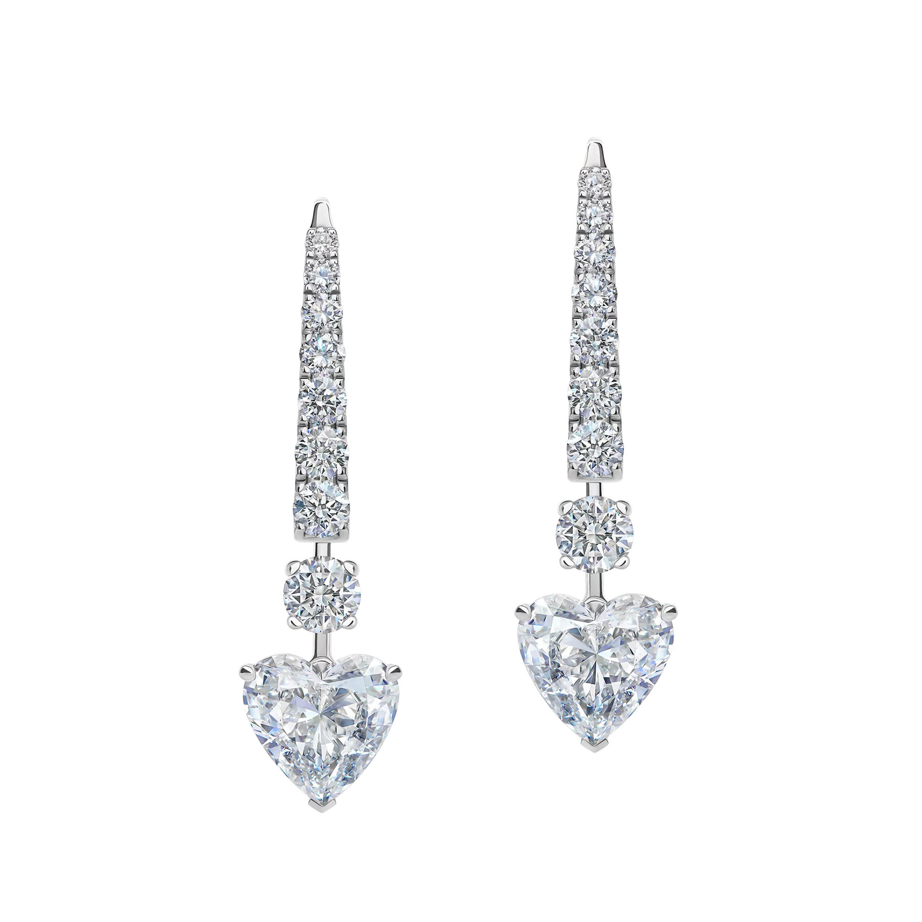 Серьги с бриллиантами, белое золото