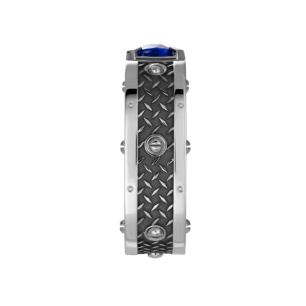 Кольцо с сапфиром и бриллиантами, белое золото 4