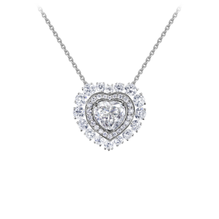 Колье с бриллиантами, белое золото