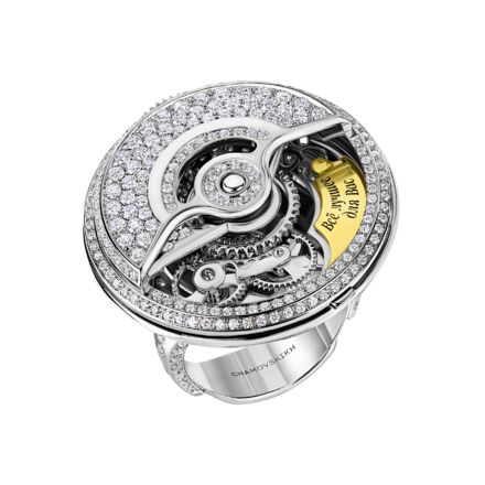 Кольцо с бриллиантами, белое золото