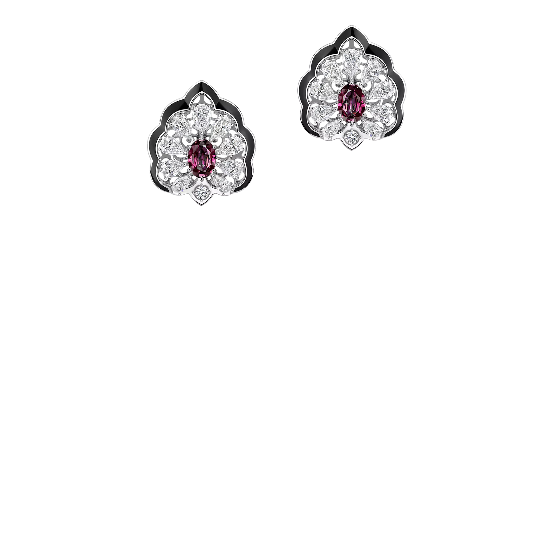 Серьги с александритами, бриллиантами и жемчугом, белое золото, н.керамика