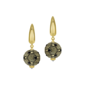 Серьги с бриллиантами, желтое золото, н.керамика