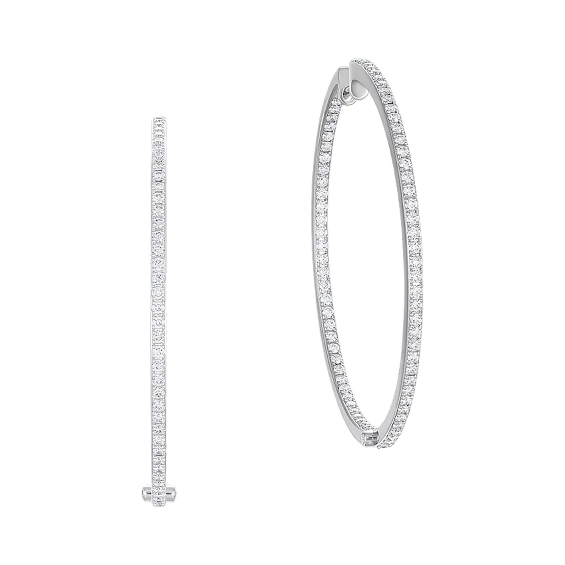 Серьги с бриллиантами, белое золото