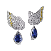 Серьги с танзанитами и бриллиантами, белое золото