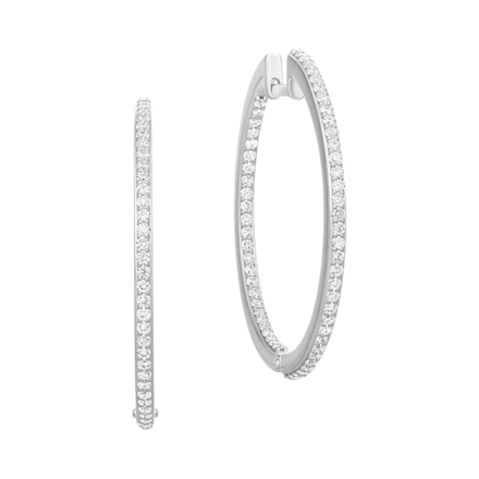 Серьги с бриллиантами, белое золото