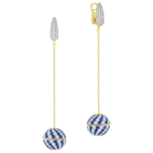 Серьги с сапфирами и бриллиантами, желтое золото