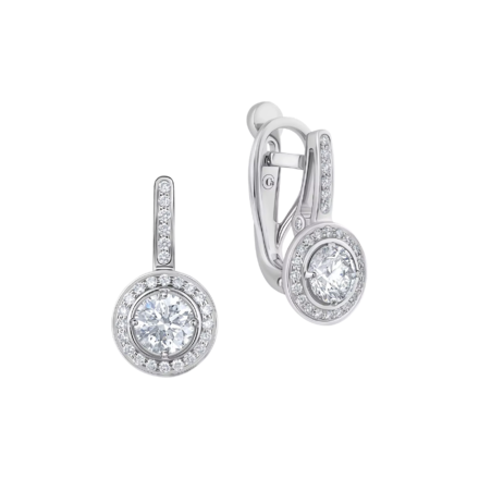 Серьги с бриллиантами, белое золото