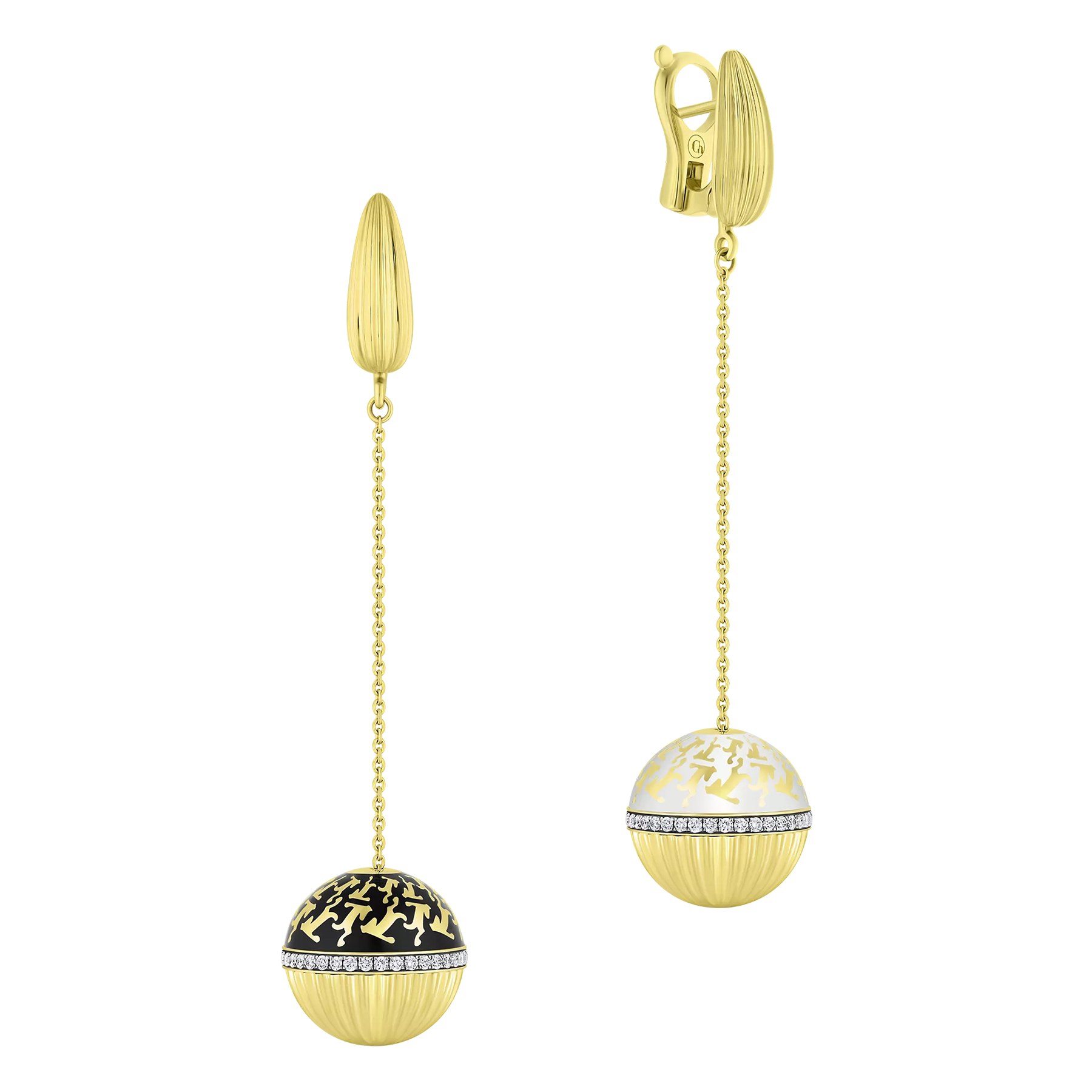 Серьги с бриллиантами, желтое золото, н.керамика