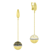 Серьги с бриллиантами, желтое золото, н.керамика