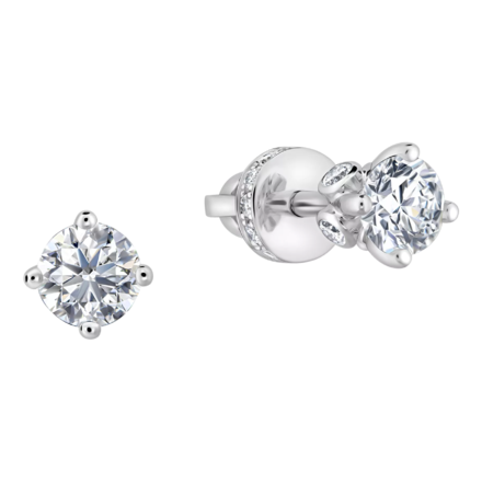 Пусеты с бриллиантами, белое золото