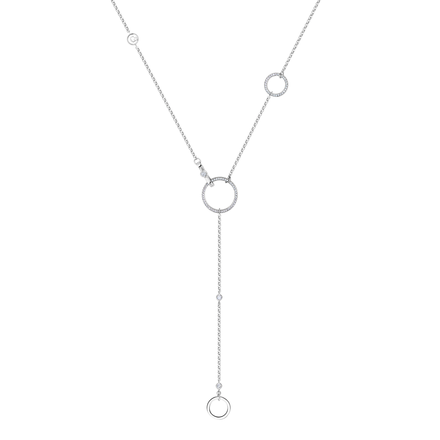 Колье с бриллиантами, белое золото