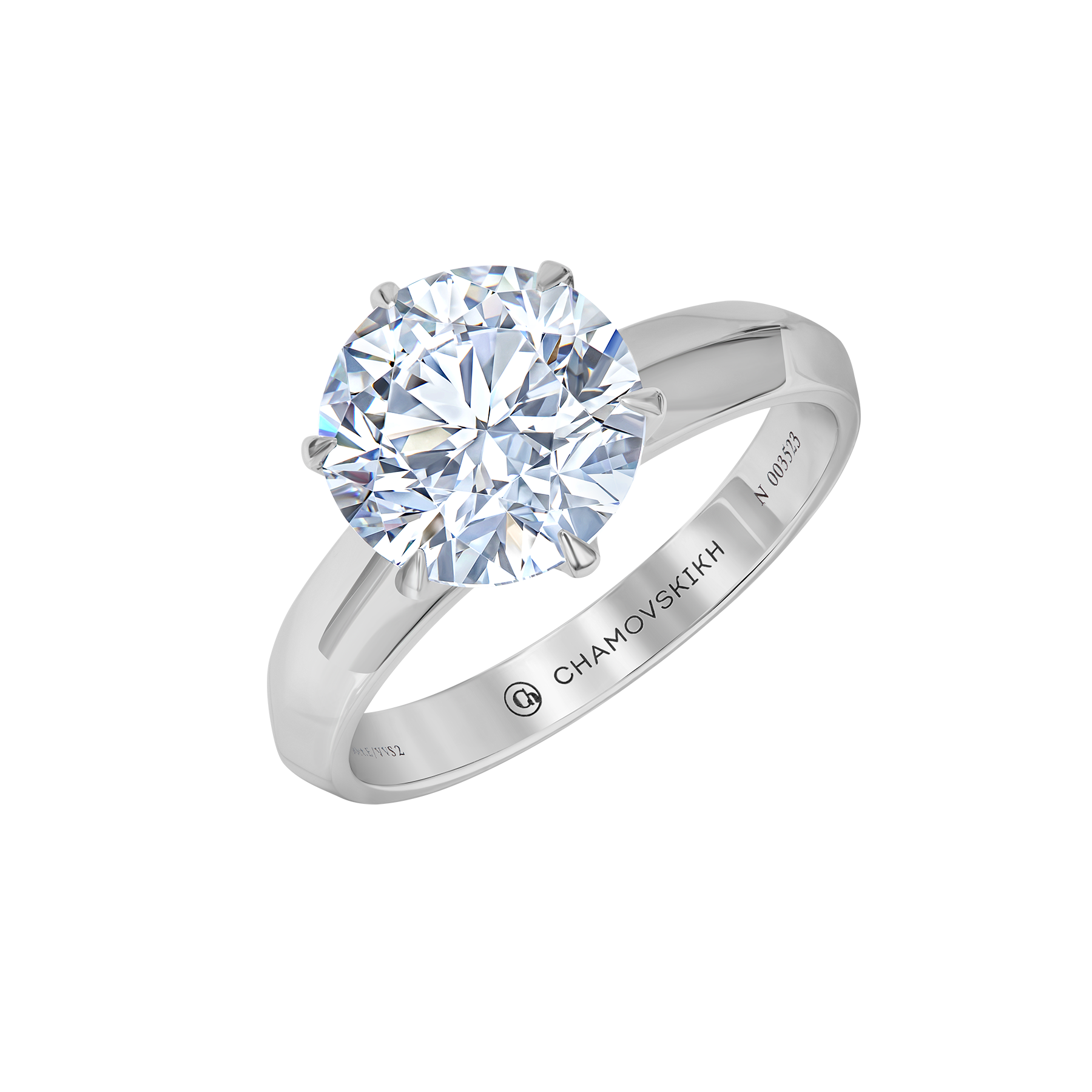 Кольцо с бриллиантом, белое золото