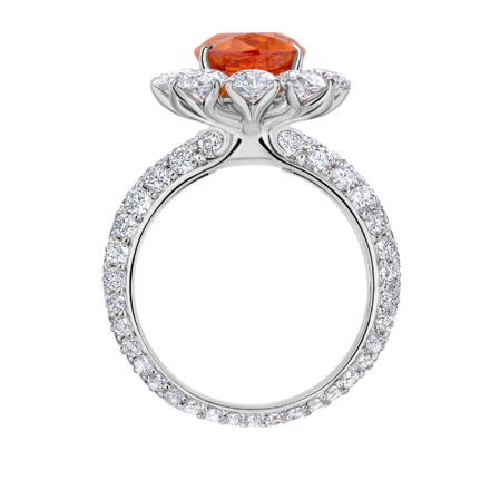 Кольцо со спессартином и бриллиантами, белое золото 3