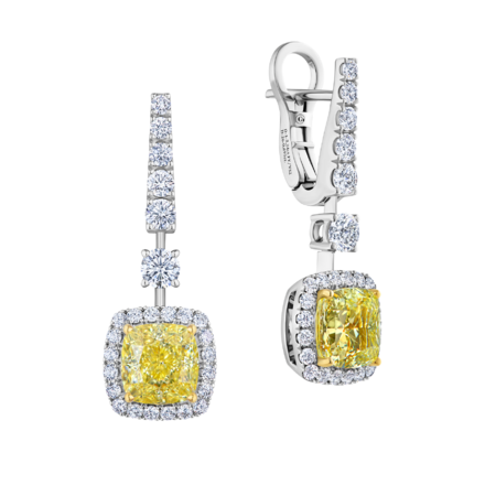 Серьги с бриллиантами, белое золото