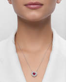 Колье с рубином и бриллиантами, белое золото