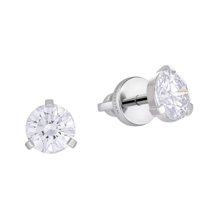 Пусеты с бриллиантами, белое золото