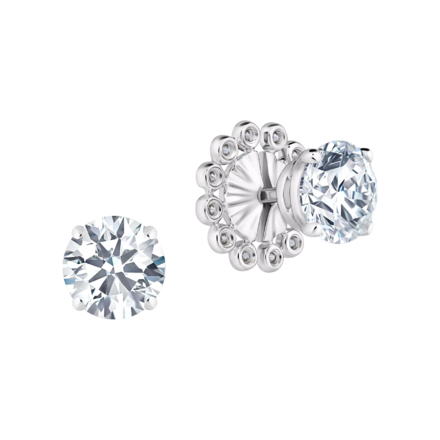 Пусеты с бриллиантами, белое золото