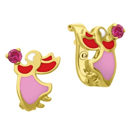 Серьги с рубинами, желтое золото, н.керамика