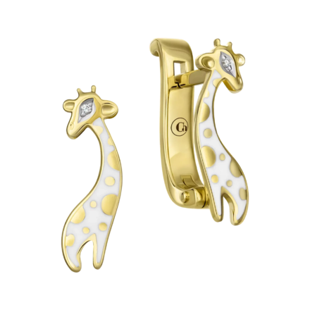 Серьги с бриллиантами, желтое золото, н.керамика