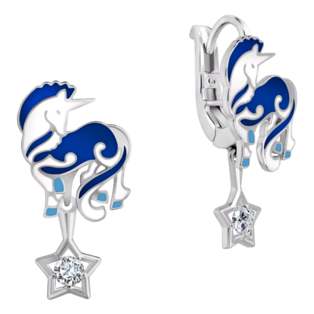 Серьги с бриллиантами, белое золото, н.керамика