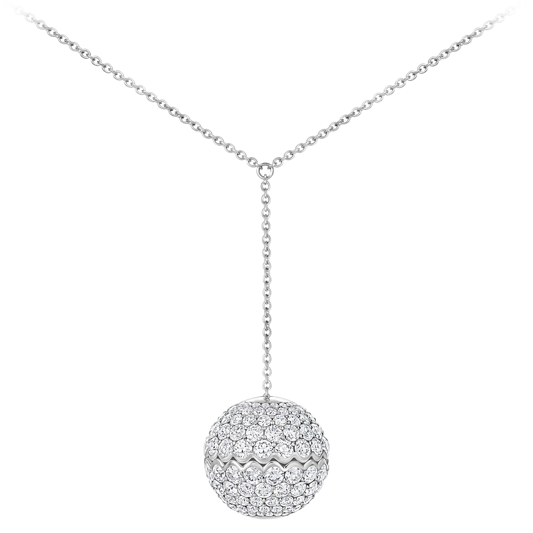 Колье с бриллиантами, белое золото