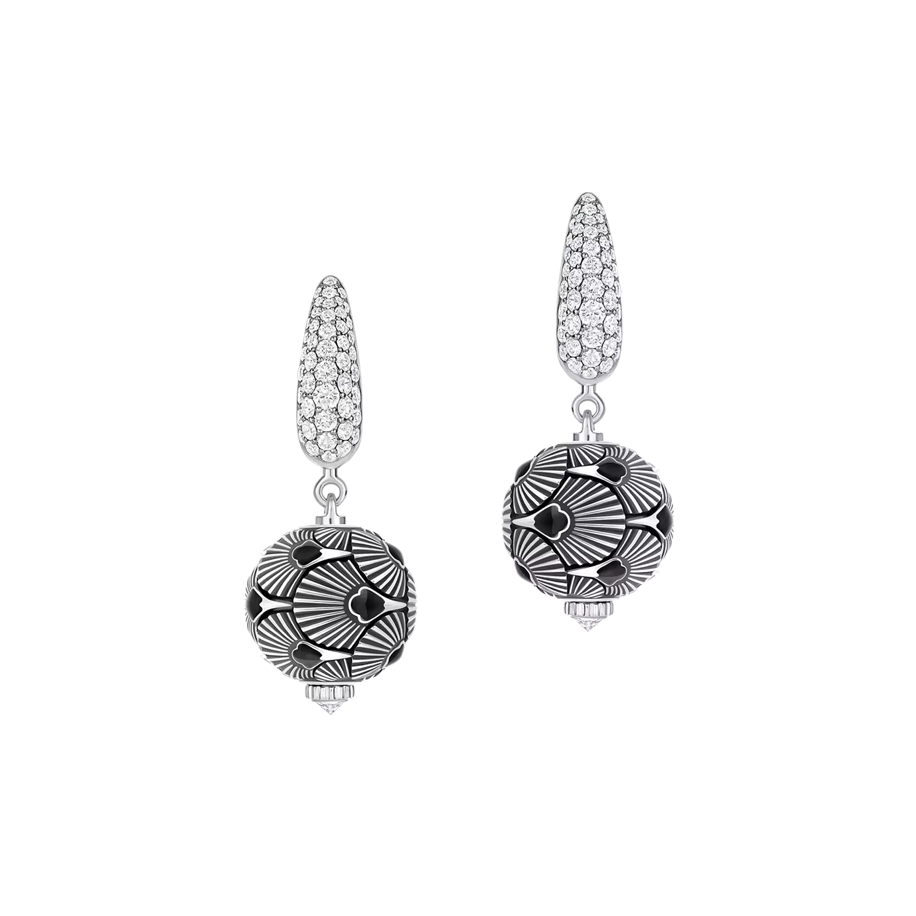 Серьги с бриллиантами, белое золото, н.керамика